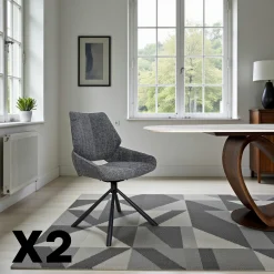 Chaise pivotante anthracite assise baquet (lot de 2) LIGURIE