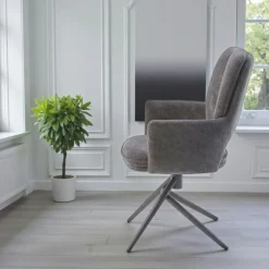 Chaise pivotante anthracite double coussinage (lot de 2) LIGURIE