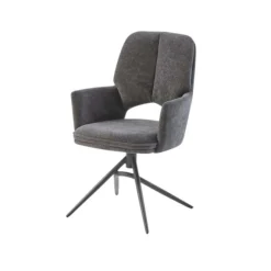 Chaise pivotante anthracite double coussinage (lot de 2) LIGURIE