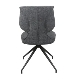 Chaise pivotante anthracite dossier double (lot de 2) LIGURIE