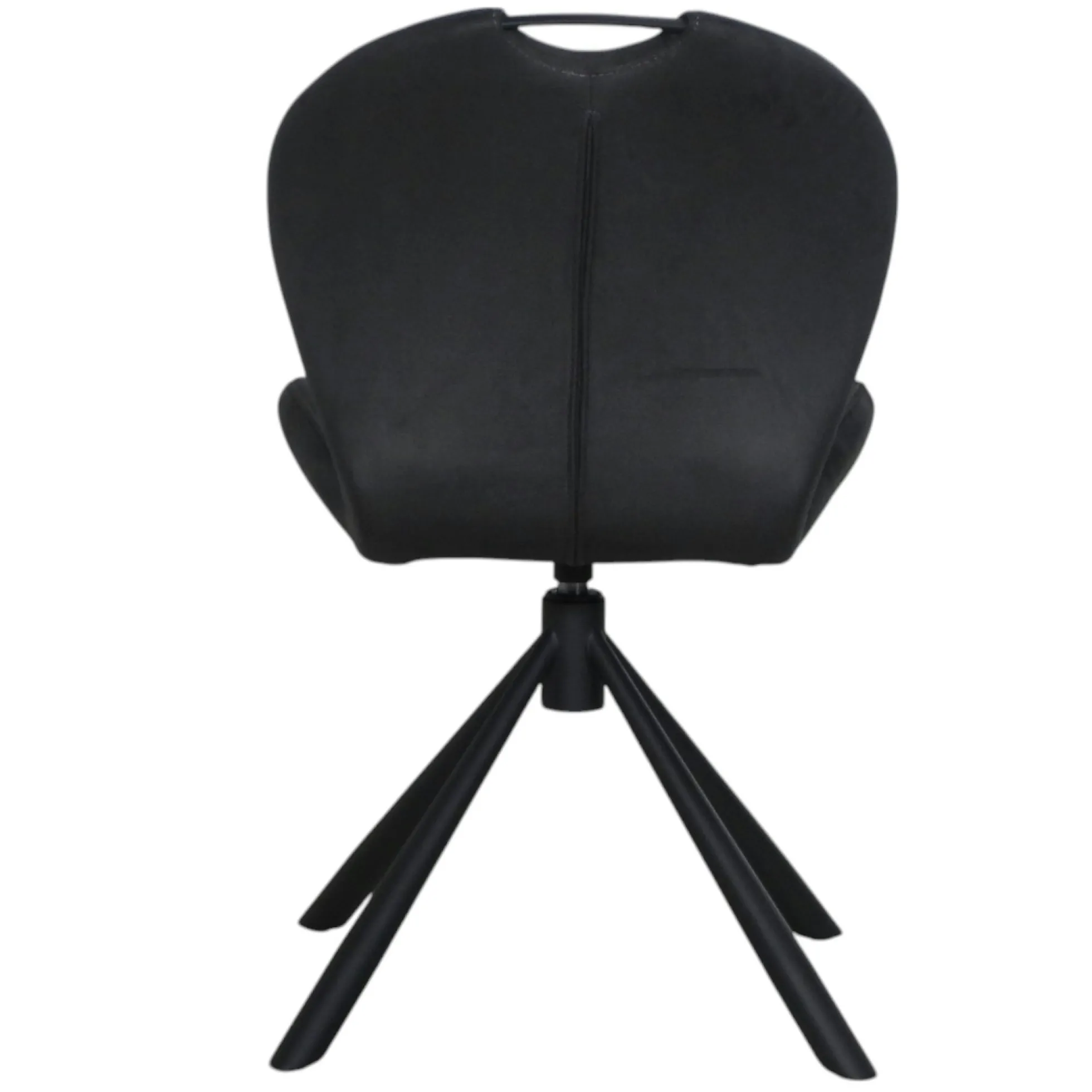 Chaise pivotante anthracite avec dossier courbe, (lot de 2) LOMBARDIE