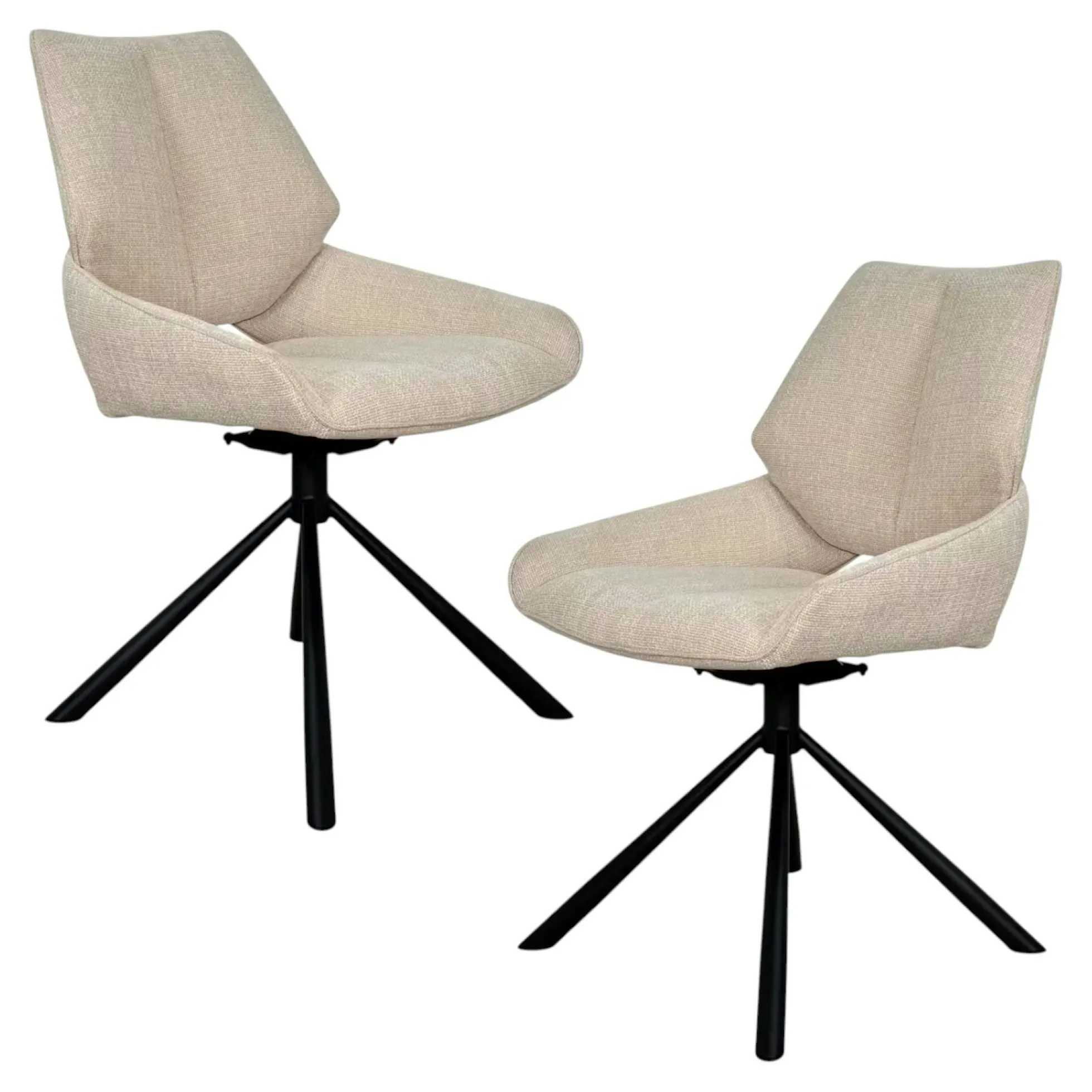 Chaise pivotante beige assise baquet (lot de 2) LIGURIE
