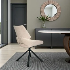 Chaise pivotante beige assise baquet (lot de 2) LIGURIE