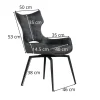 Chaise pivotante beige bi-matière, dossier en T (lot de 2) LOMBARDIE