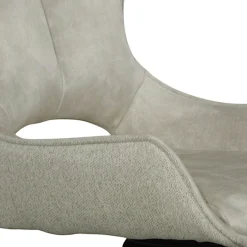 Chaise pivotante beige bi-matière, dossier en T (lot de 2) LOMBARDIE