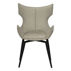 Chaise pivotante beige bi-matière, dossier en T (lot de 2) LOMBARDIE