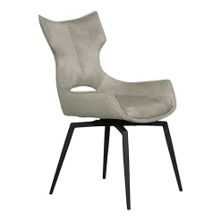 Chaise pivotante beige bi-matière, dossier en T (lot de 2) LOMBARDIE