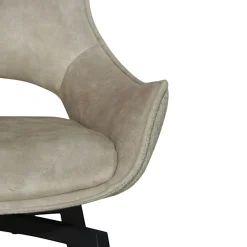 Chaise pivotante beige bi-matière, dossier en T (lot de 2) LOMBARDIE