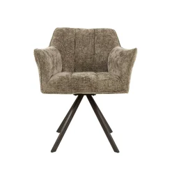 Chaise pivotante beige chaud pied bronze (lot de 2) MELBOURNE