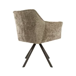 Chaise pivotante beige chaud pied bronze (lot de 2) MELBOURNE