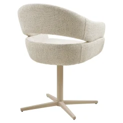 Chaise pivotante beige chiné design avec pied gris (lot de 2) MONTREUX