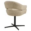 Chaise pivotante beige design avec pied noir (lot de 2) MONTREUX