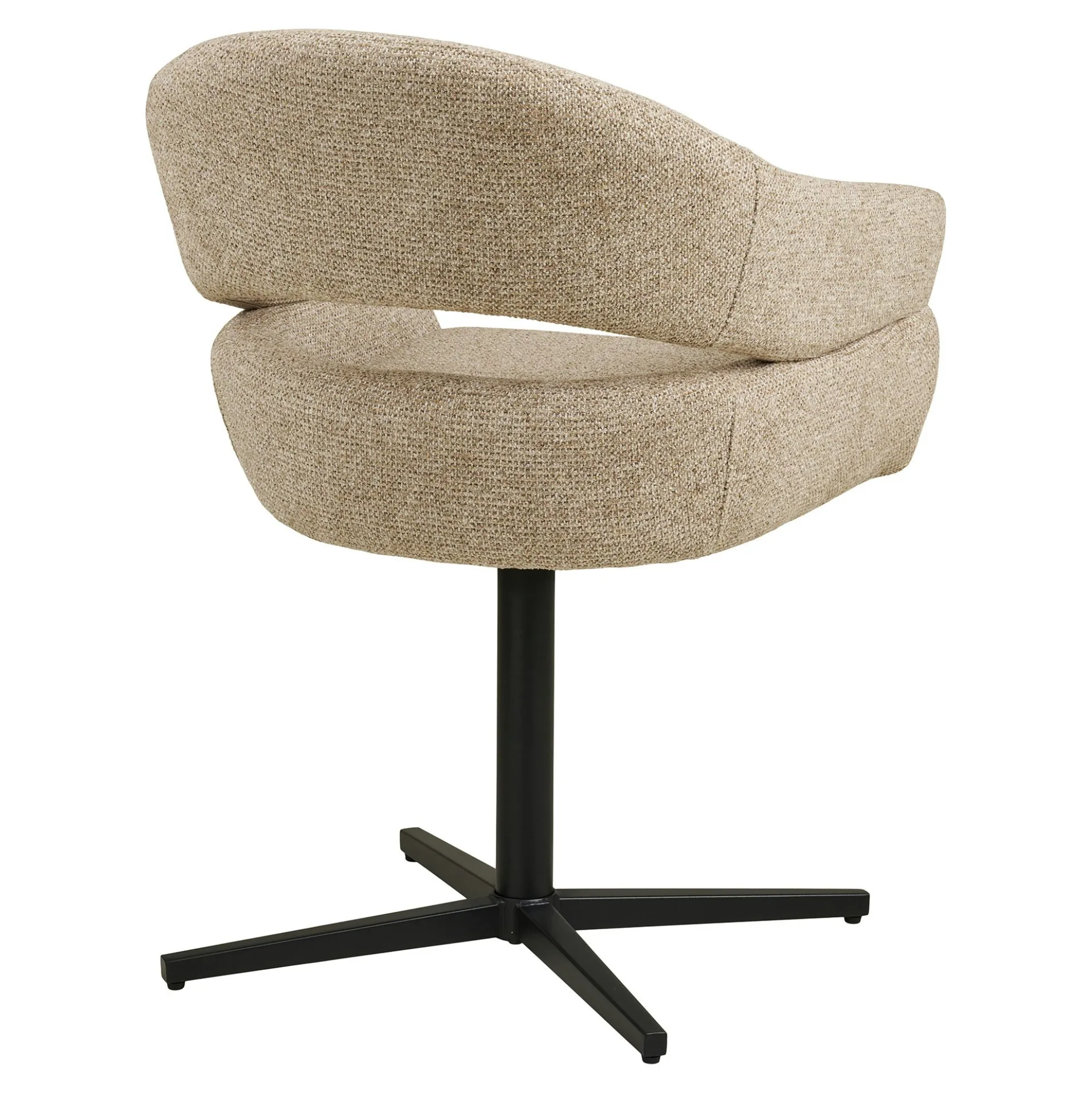 Chaise pivotante beige design avec pied noir (lot de 2) MONTREUX
