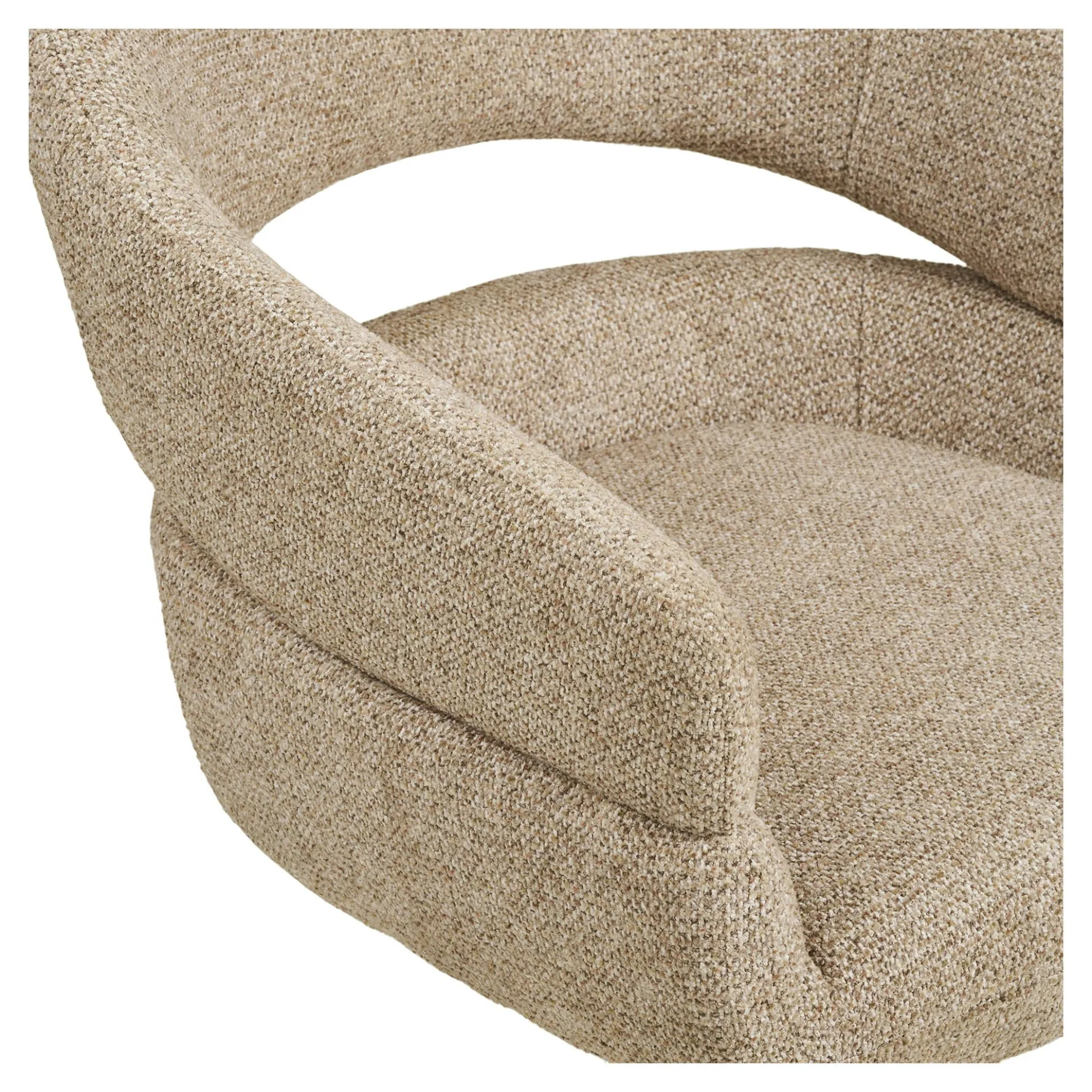Chaise pivotante beige design avec pied noir (lot de 2) MONTREUX