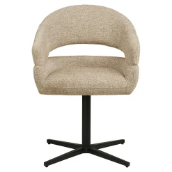 Chaise pivotante beige design avec pied noir (lot de 2) MONTREUX