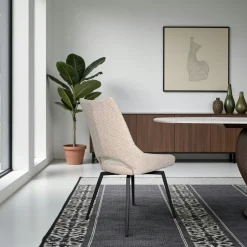 Chaise pivotante beige, dossier ouvert (lot de 2) LIGURIE