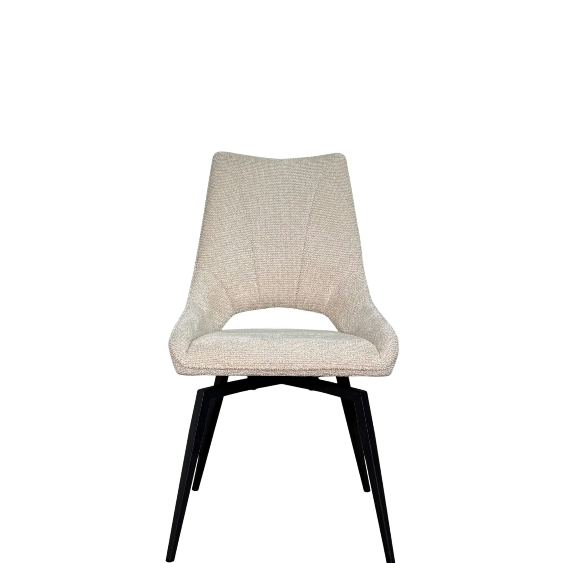 Chaise pivotante beige, dossier ouvert (lot de 2) LIGURIE