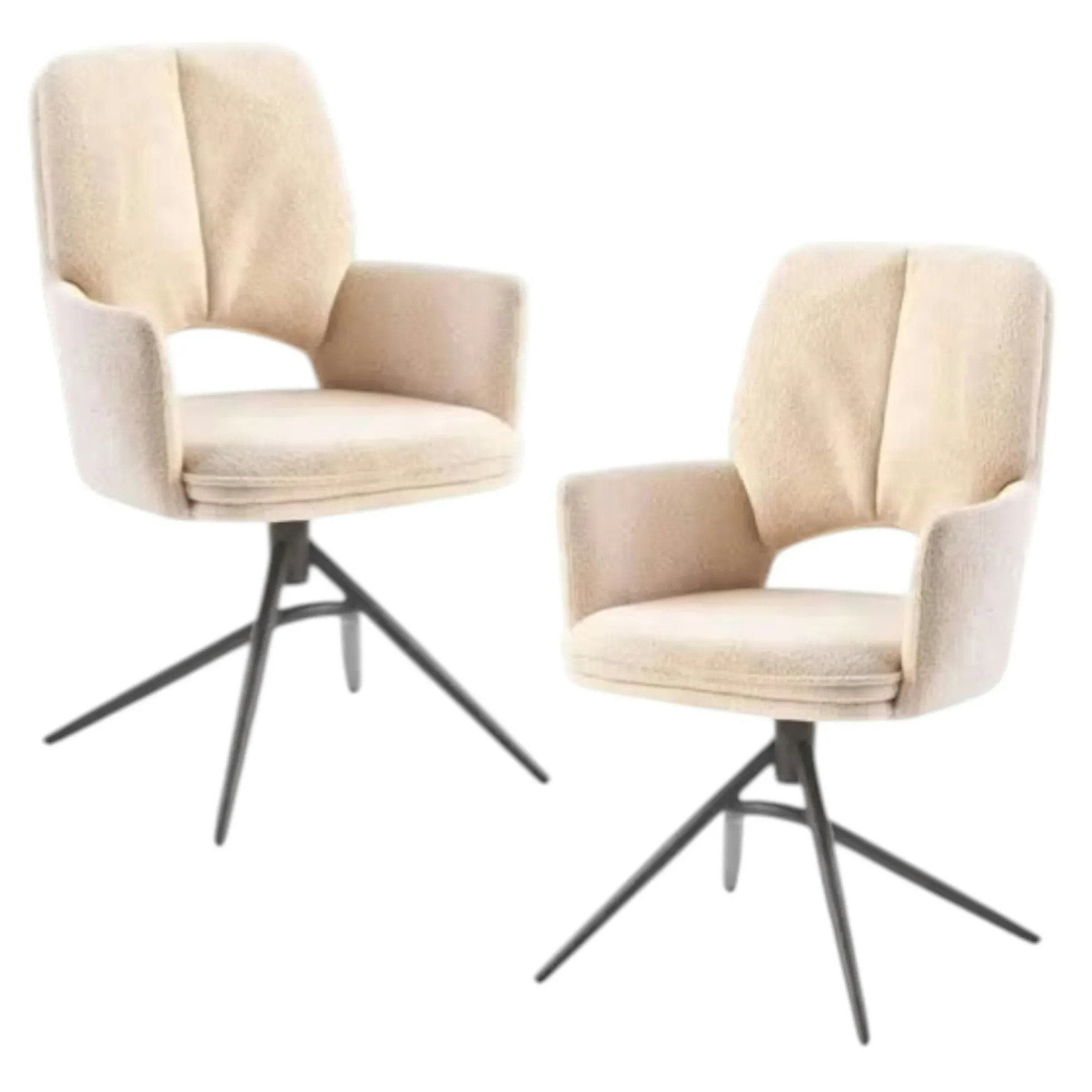 Chaise pivotante beige double coussinage (lot de 2) LIGURIE