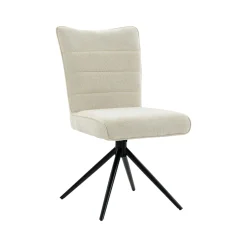 Chaise pivotante beige en tissu texturé (x2) RIVANO