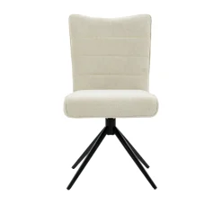 Chaise pivotante beige en tissu texturé (x2) RIVANO