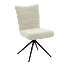 Chaise pivotante beige en tissu texturé (x2) RIVANO