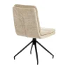 Chaise pivotante beige en tissu doux texturé (x2) PALERME
