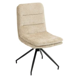 Chaise pivotante beige en tissu doux texturé (x2) PALERME