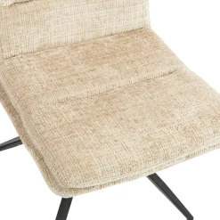 Chaise pivotante beige en tissu doux texturé (x2) PALERME