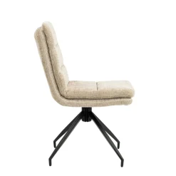 Chaise pivotante beige en tissu doux texturé (x2) PALERME