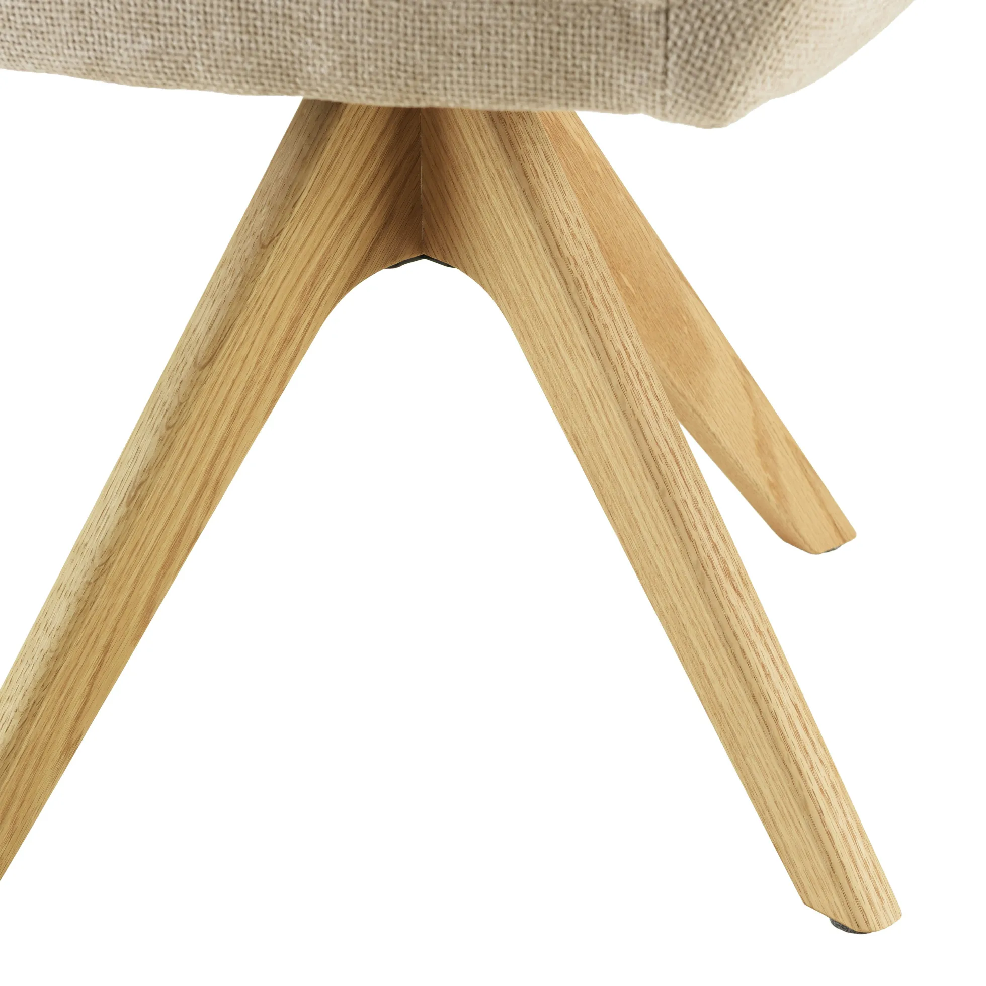 Chaise pivotante beige - pieds bois LINEA
