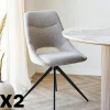 Chaise pivotante beige sable à dossier ouvert (lot de 2) BERLIN