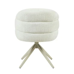 Chaise pivotante blanche à dossier structuré (lot de 2) CORTINA