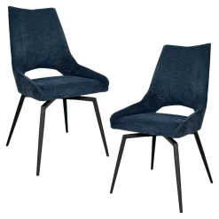 Chaise pivotante bleue, dossier ouvert (lot de 2) LIGURIE