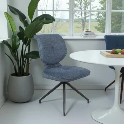 Chaise pivotante bleue dossier double (lot de 2) LIGURIE
