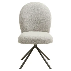 Chaise pivotante bouclette sable pied gris (lot de 2) BERLIN