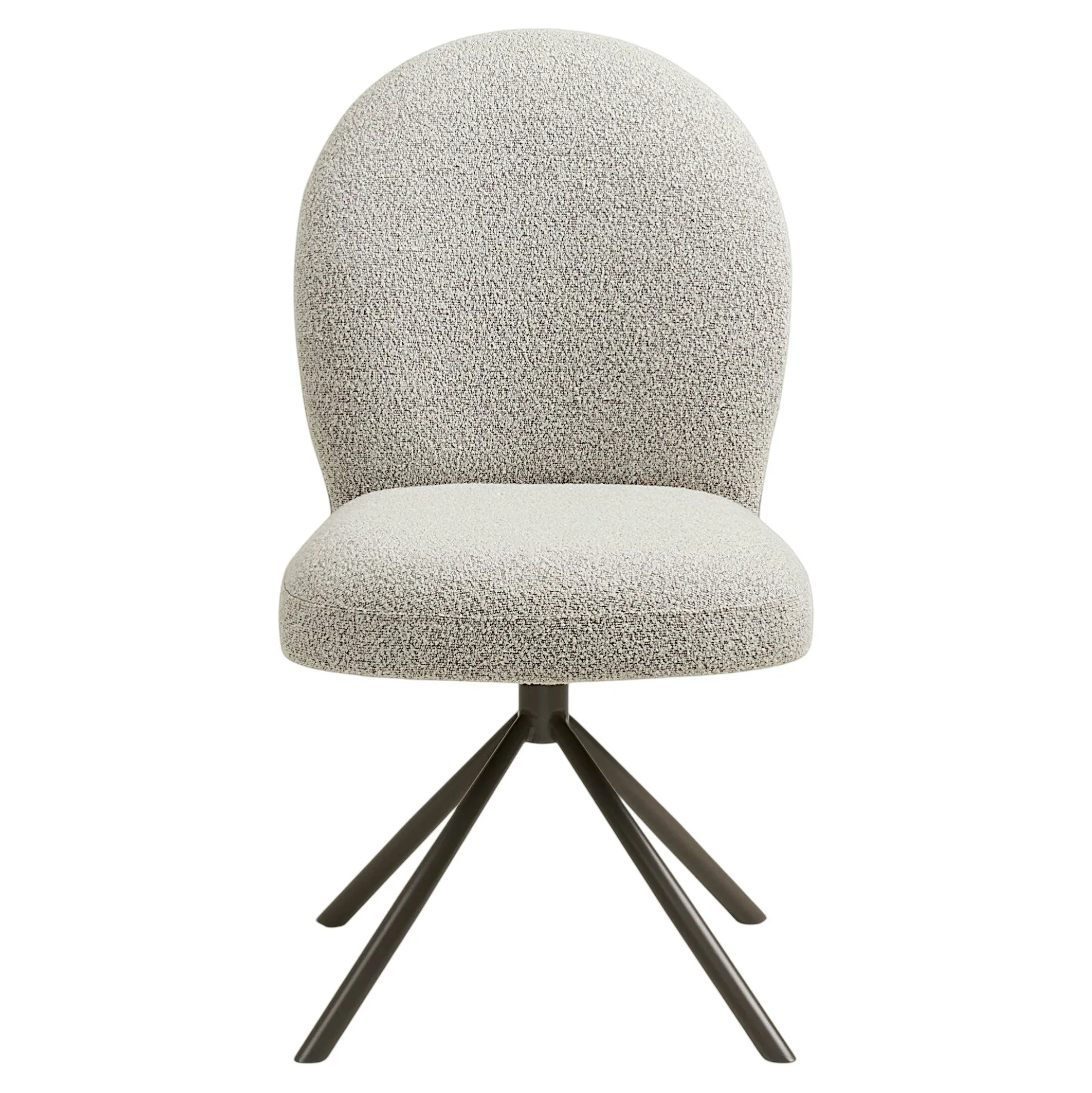 Chaise pivotante bouclette sable pied gris (lot de 2) BERLIN