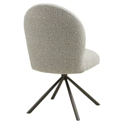 Chaise pivotante bouclette sable pied gris (lot de 2) BERLIN