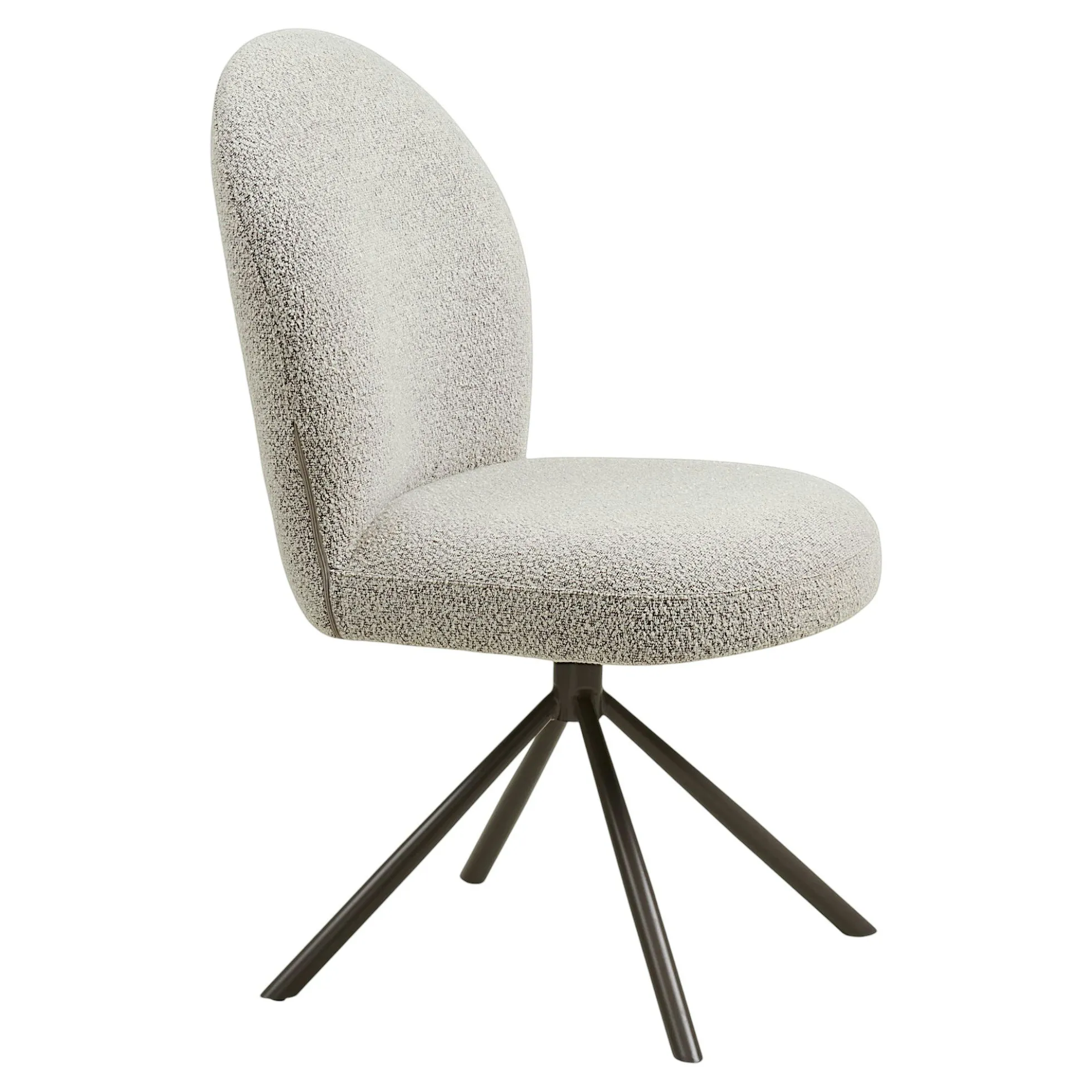 Chaise pivotante bouclette sable pied gris (lot de 2) BERLIN