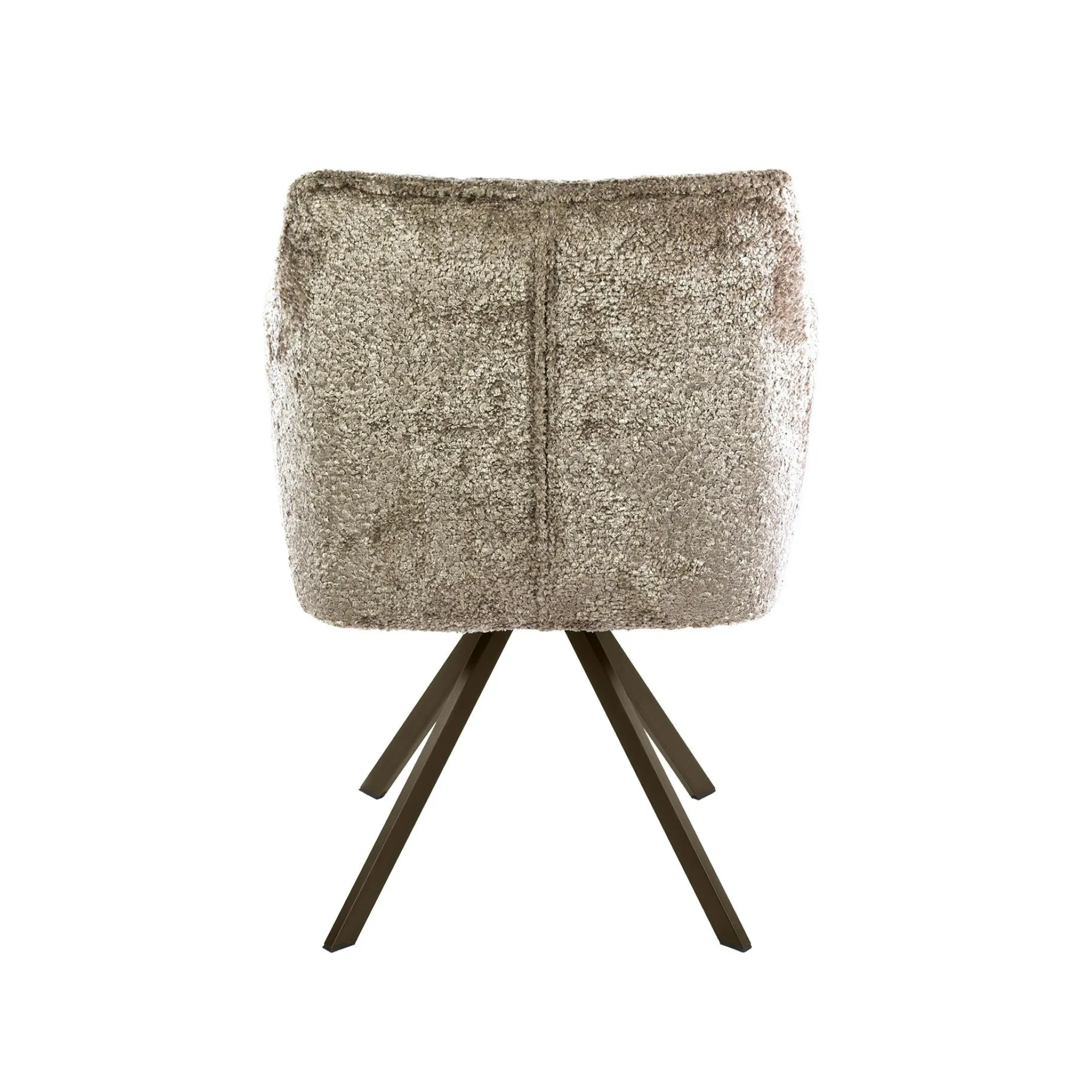 Chaise pivotante bouclette sable pied bronze (lot de 2) MELBOURNE