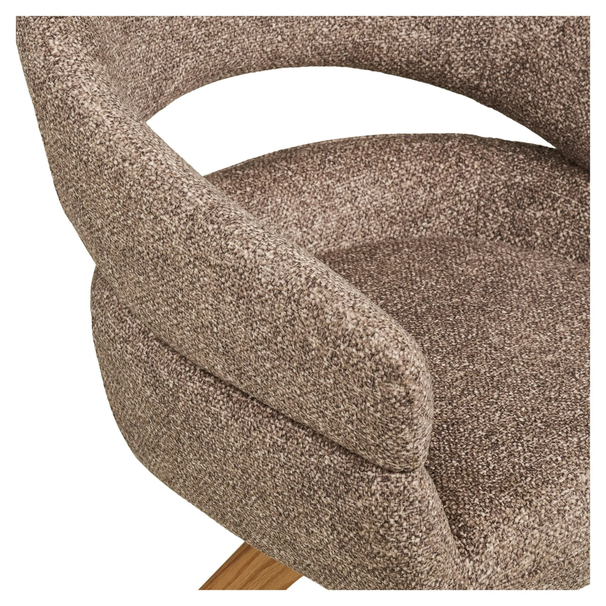Chaise pivotante brune design avec pied chêne (lot de 2) MONTREUX