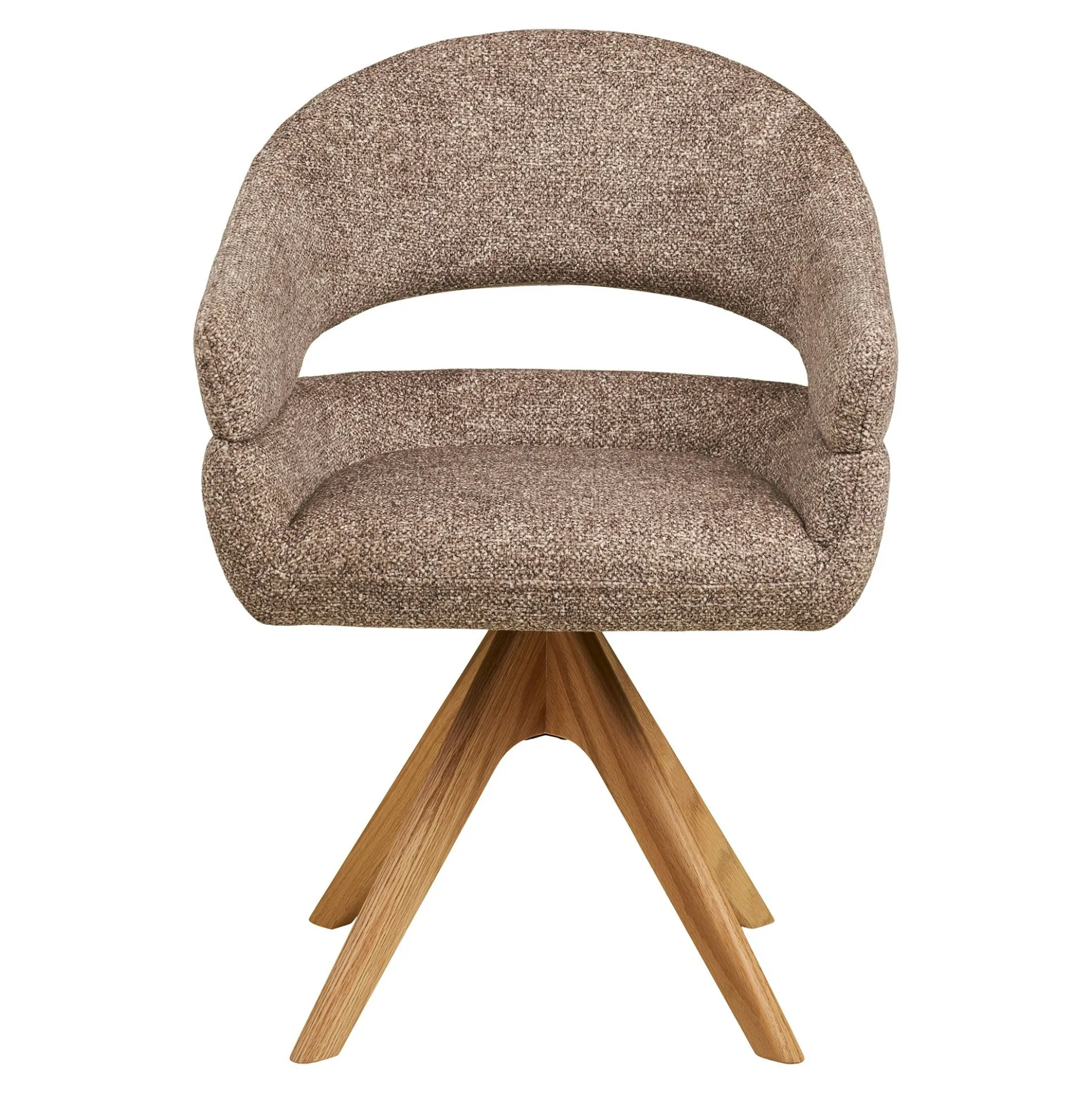 Chaise pivotante brune design avec pied chêne (lot de 2) MONTREUX