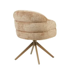 Chaise pivotante cannelle à dossier structuré (lot de 2) CORTINA