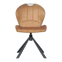 Chaise pivotante caramel avec dossier courbe, (lot de 2) LOMBARDIE