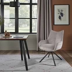 Chaise pivotante cendre à accoudoirs (lot de 2) IENA