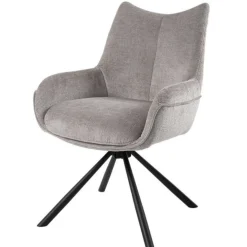 Chaise pivotante cendre à accoudoirs (lot de 2) IENA