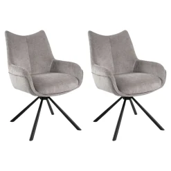 Chaise pivotante cendre à accoudoirs (lot de 2) IENA