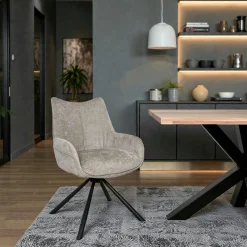 Chaise pivotante cendre à accoudoirs (lot de 2) IENA