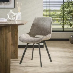 Chaise pivotante confort – beige, dos ajouré (lot de 2) ASCOLI