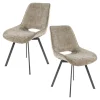 Chaise pivotante confort – grège, dos ajouré (lot de 2) ASCOLI