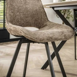 Chaise pivotante confort – grège, dos ajouré (lot de 2) ASCOLI